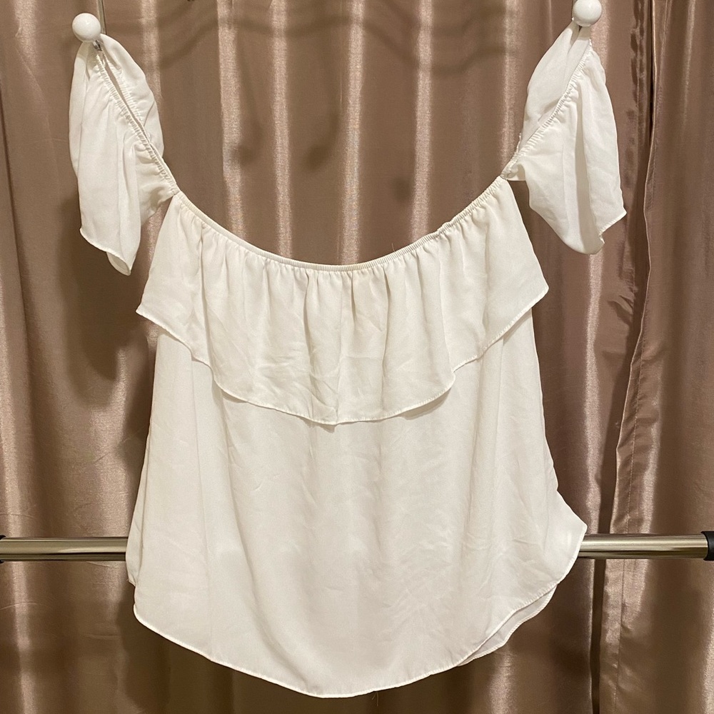 Off the shoulder white top